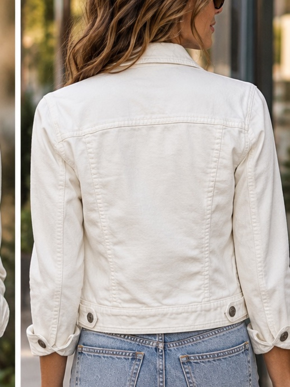 American Eagle white cotton denim, jean jacket size medium - Picture 3 of 9
